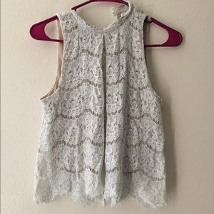 White lace crop top